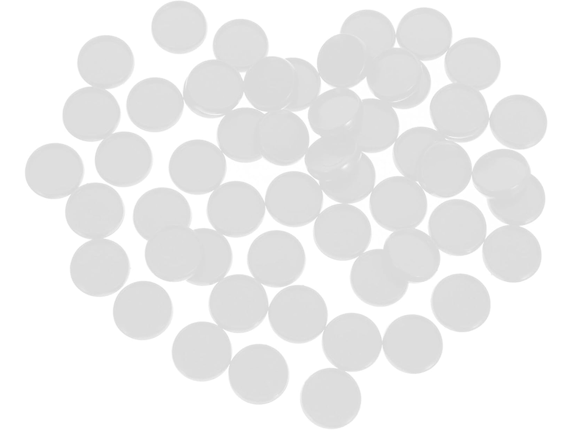 Discos para pendurar folhas individuais, ideias para decoração escolar, 55 peças, design destacável em plástico branco.