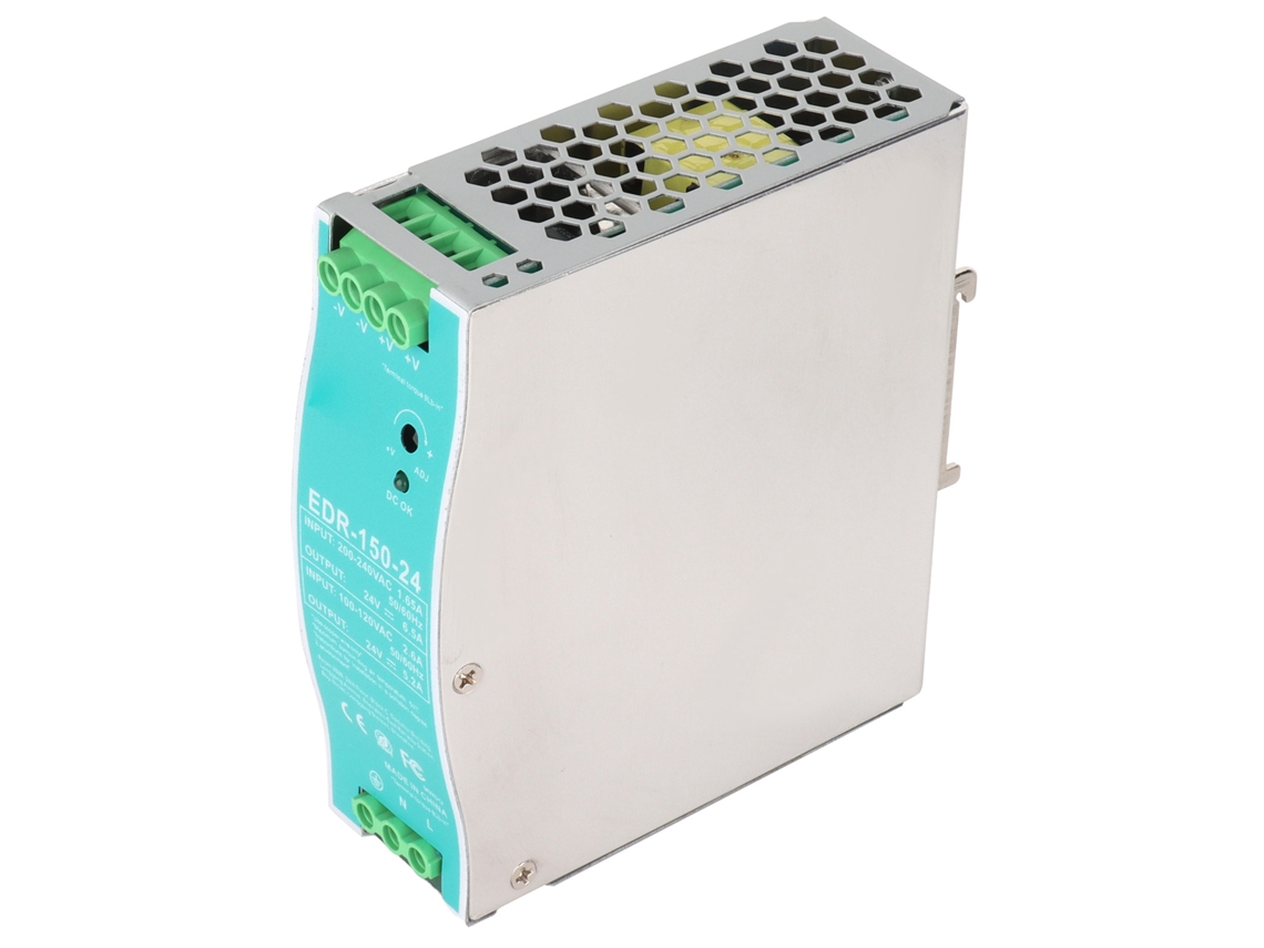 Laxiscreed Fonte De Alimentação Com Montagem Em Guia Para 24v Dc, Compatível Com 100-240v Ac