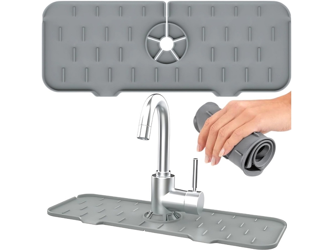 Tapete De Pia Silicone, Protetor Antiderrapante Sob Torneira, Grade Cozinha