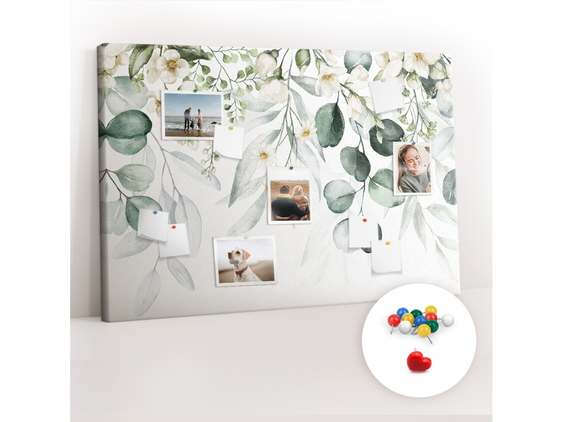Quadro De Cortiça Com Impressão Plantas E Natureza Para A Sala De Estar Espelharte (120x80 Cm)