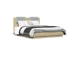 Estrutura de Cama com Cabeceira Madeira Carvalho Sonoma MAISON EXCLUSIVE