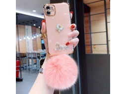 Capa de Telefone EOOCOO (eletroplacagem Simples, Nova Bola de Pelo de Inverno)