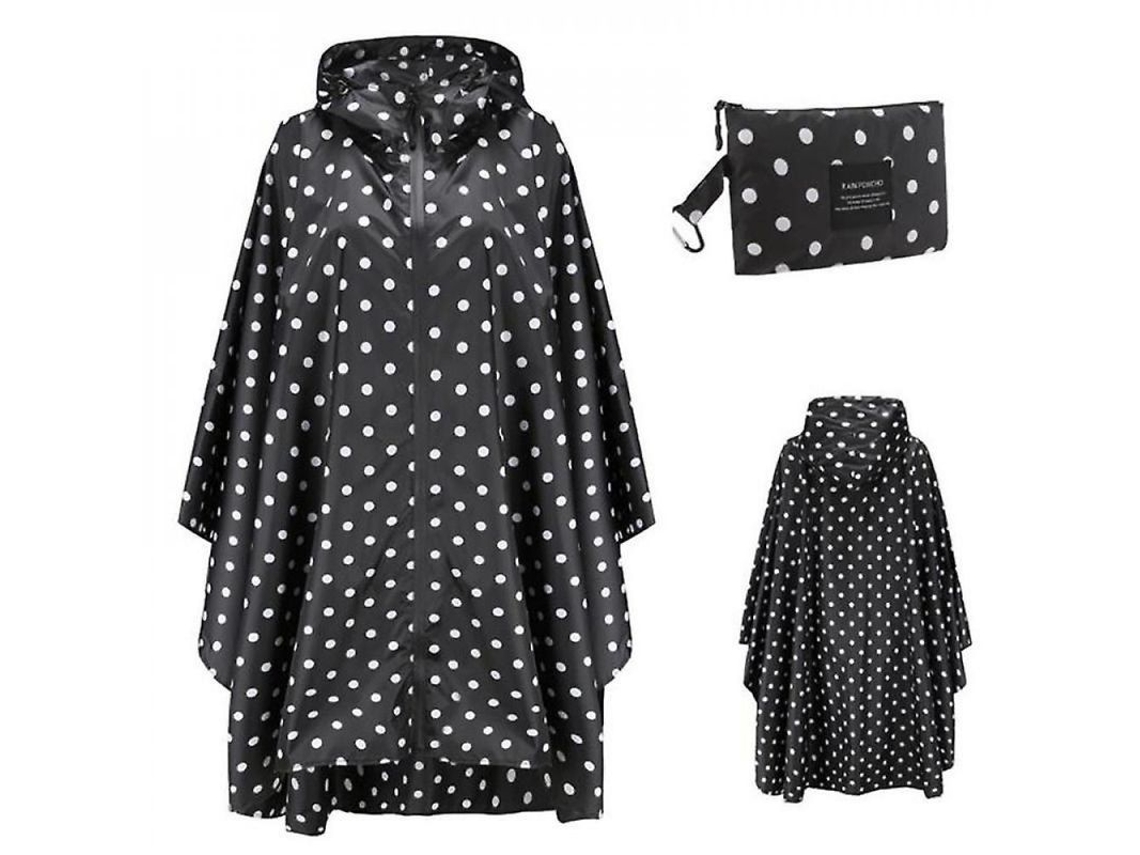 2026 impermeável Portátil para Adultos, Poncho Reutilizável com Capuz e Mangas Leve Ozr Punto de Onda