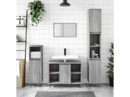 Vidaxl Armário De Casa De Banho 80x33x60 Cm Deriv.madeira Cinza Sonoma