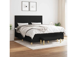 Vidaxl Cama Com Molas/colchão 160x200 Cm Tecido Preto