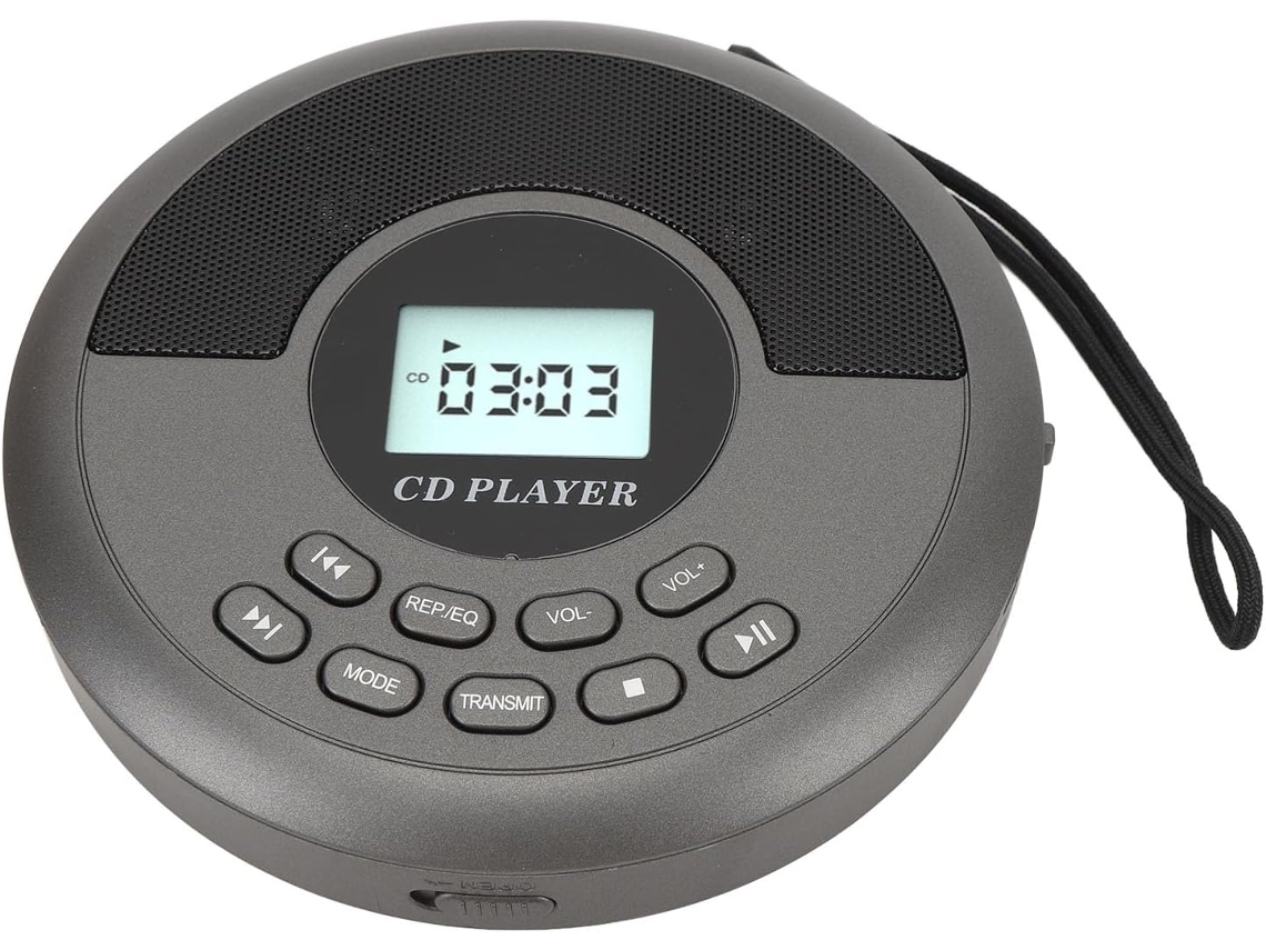 Leitor Cd Portátil Bluetooth Vikye, De De Mesa Recarregável Com Duas Colunas Estéreo, Ecrã Lcd Com Botões