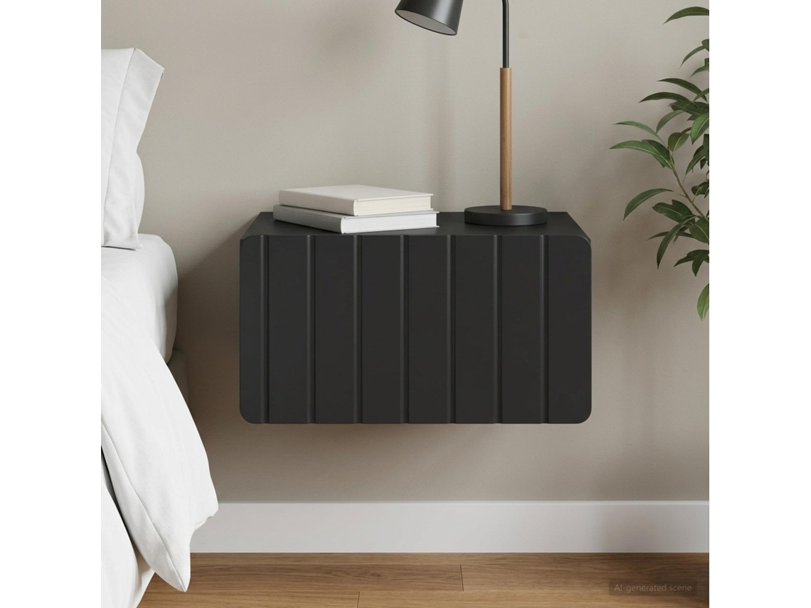 Vidaxl Gabinete De Canto Montado Na Parede Preto 49 X 34,5 X 24 Cm