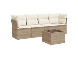 Garden Sofa Set, Garden Sofa Sets Vidaxl Bege Rattan / Vime (n/a)
