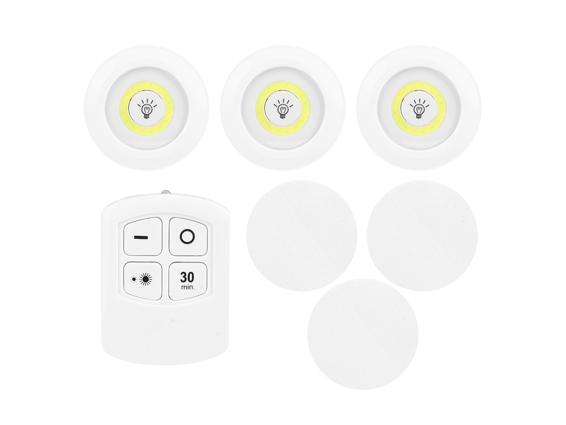 Lâmpada Led Sob Armário Cob com Controle Remoto Ajustável para Cozinha Armário | S/MARCA