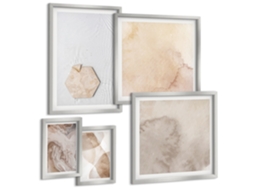 Galeria De Pinturas Murais Florestas Verdes, Neblina, Natureza Moldura Prateada Imagens Para Um Quarto Infantil Espelharte (conjunto De 5 Imagens)