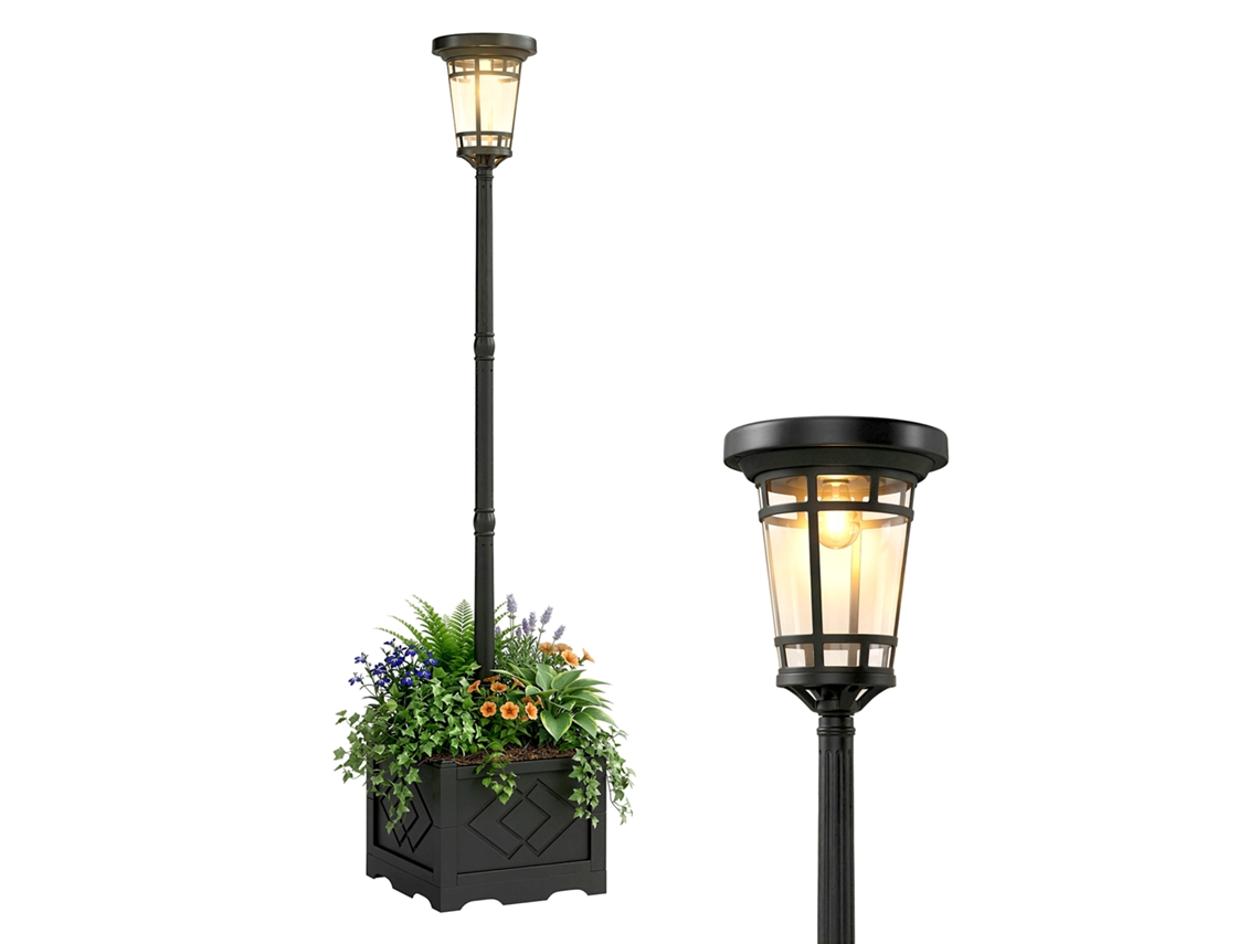 Lanterna Solar C/vaso 195cm 2 Modos C/sensor Ip44