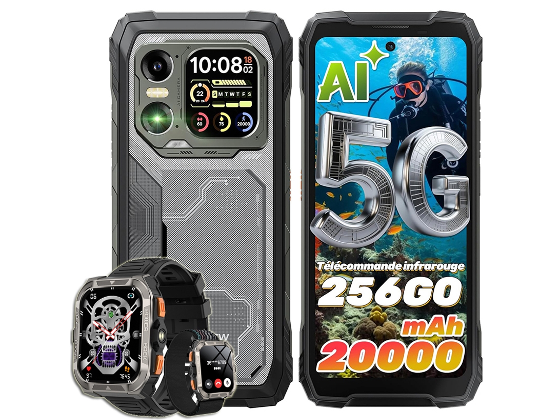 Smartphone 5G Blackview Xplore 1+W80pro (6,78'' - 36GB - 256GB - 20000 MHz - Preto)