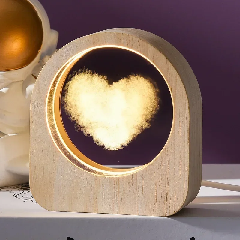 Ornamento de Mesa em Cristal Astronômico com Gravação a Laser 3d do Sistema Solar. MDUG (nuvem em Forma de Coração)