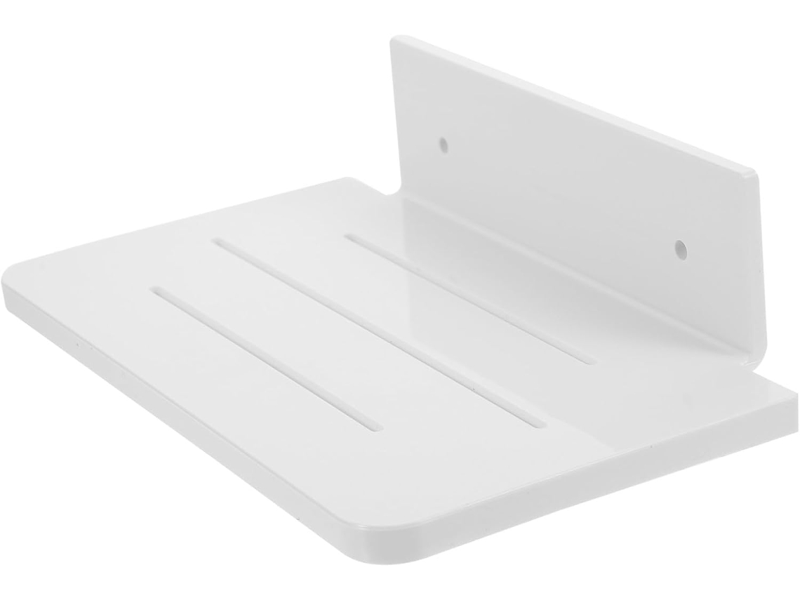 Prateleira De Parede Villcase Para Organização Banheiro, Com Adesivo Plástico Branco