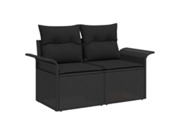 Maison Exclusive - Conjunto De Sofá De Jardim 7 Pcs Preto Vime Pe