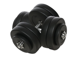 Conjunto De Halteres 2 X 25 Kg, Placas De Peso 2 X 6 Com Cobertura Plástica, Suave No Chão, Preto-xm