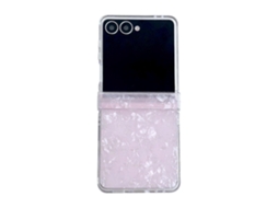 Conjunto De Três Peças De Capa De Celular Com Textura De Concha Perolada Para Samsung Galaxy Z Flip7 5g