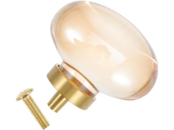 Puxador De Cristal Para Porta Armário, Com Furo Único E Base De Cobre Confortável Usar Fácil Instalar