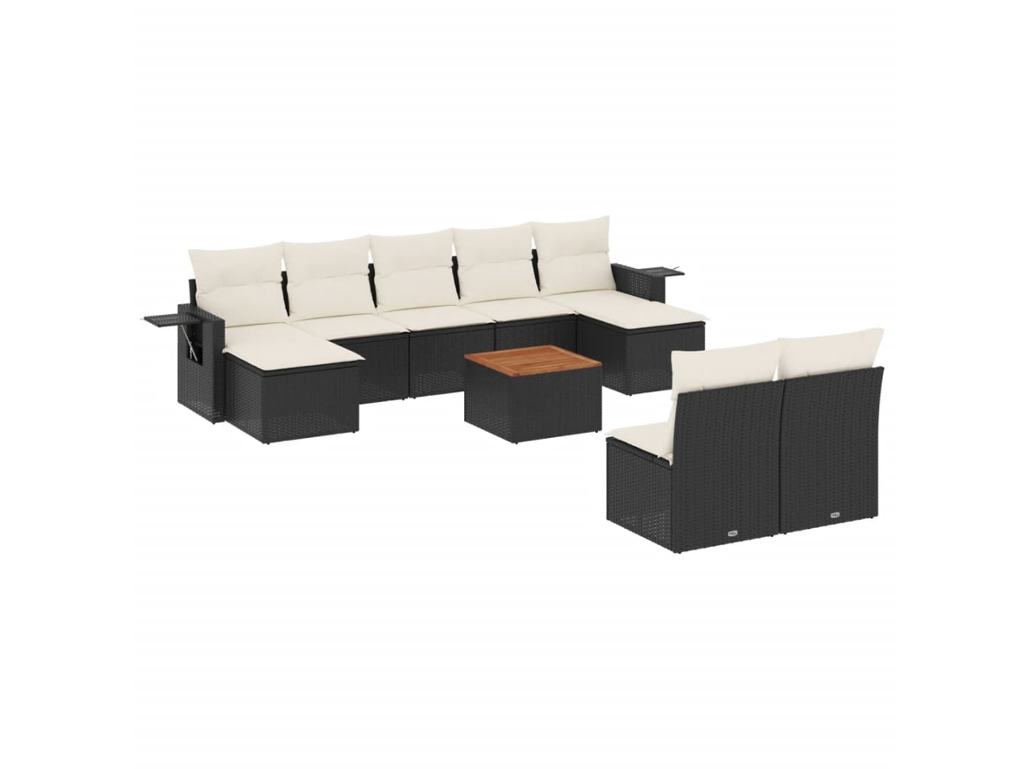 Garden Sofa Set, Garden Sofa Sets Vidaxl Preto Rattan / Vime (n/a)