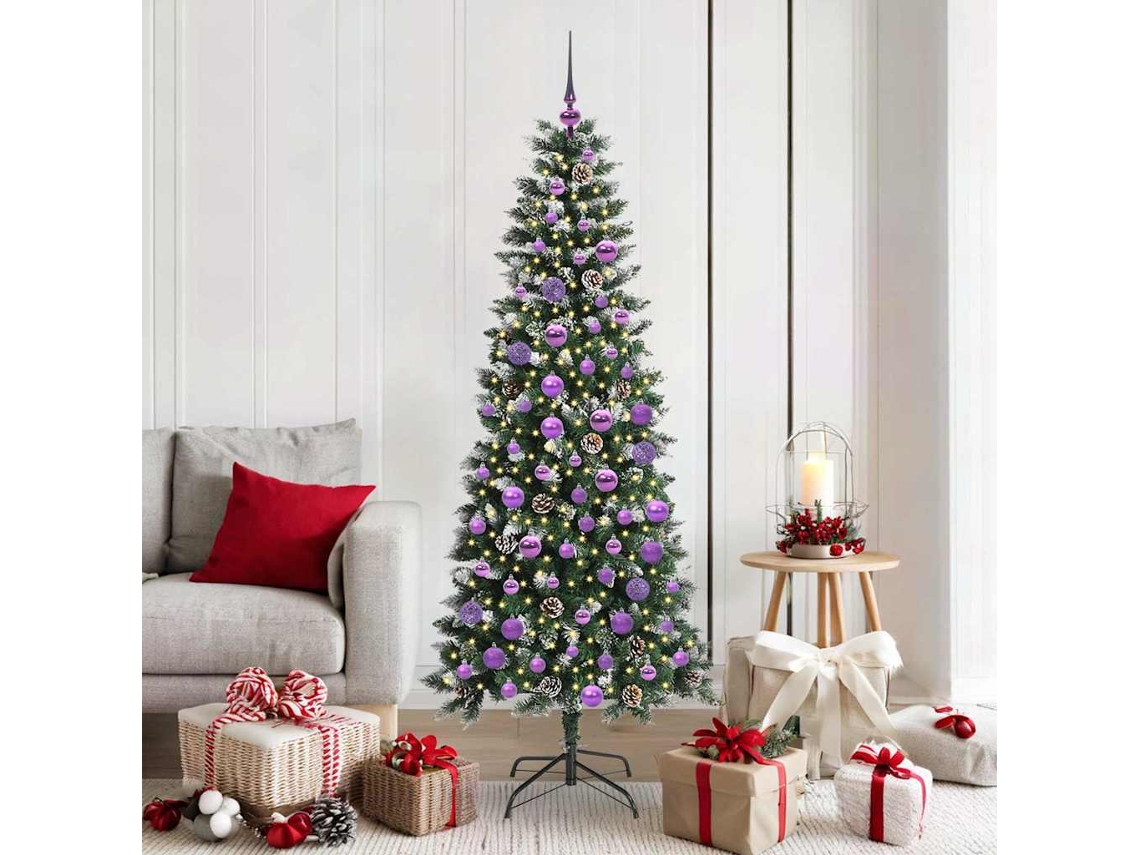 Vidaxl Árvore De Natal Artificial Verde 180 Cm Pvc, Plástico E Aço