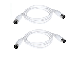 Lurelia Cabo Midi Pack 2 Unidades Din 5 Pinos 1,5 M, Para Teclados, Pianos E Sintetizadores, Pc E Computador