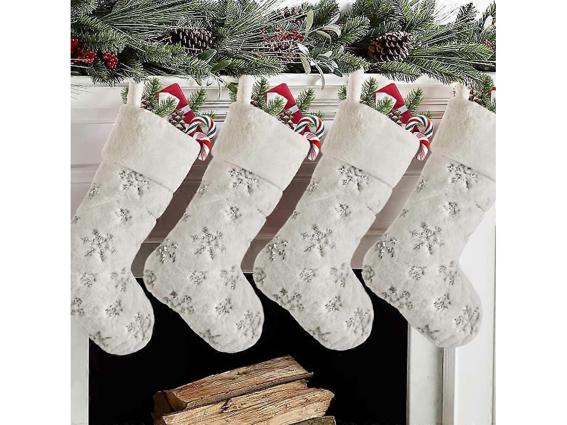 Meias De Natal De Couro Sintético Com Lantejoulas Bordadas Olysi Shop