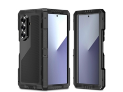 Capa De Liga De Alumínio Suporte De Silicone Com Película De Pet Preta Para Samsung Galaxy Z Fold7 5g