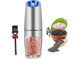 Moedor Elétrico De Sal E Pimenta Com Gravidade, Moedor Automático De Pimenta E Sal, Operado Por Bateria Com Grossura Ajustável, Aç Aquaforge