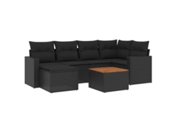 Garden Sofa Set, Garden Sofa Sets Vidaxl Preto Rattan / Vime (n/a)