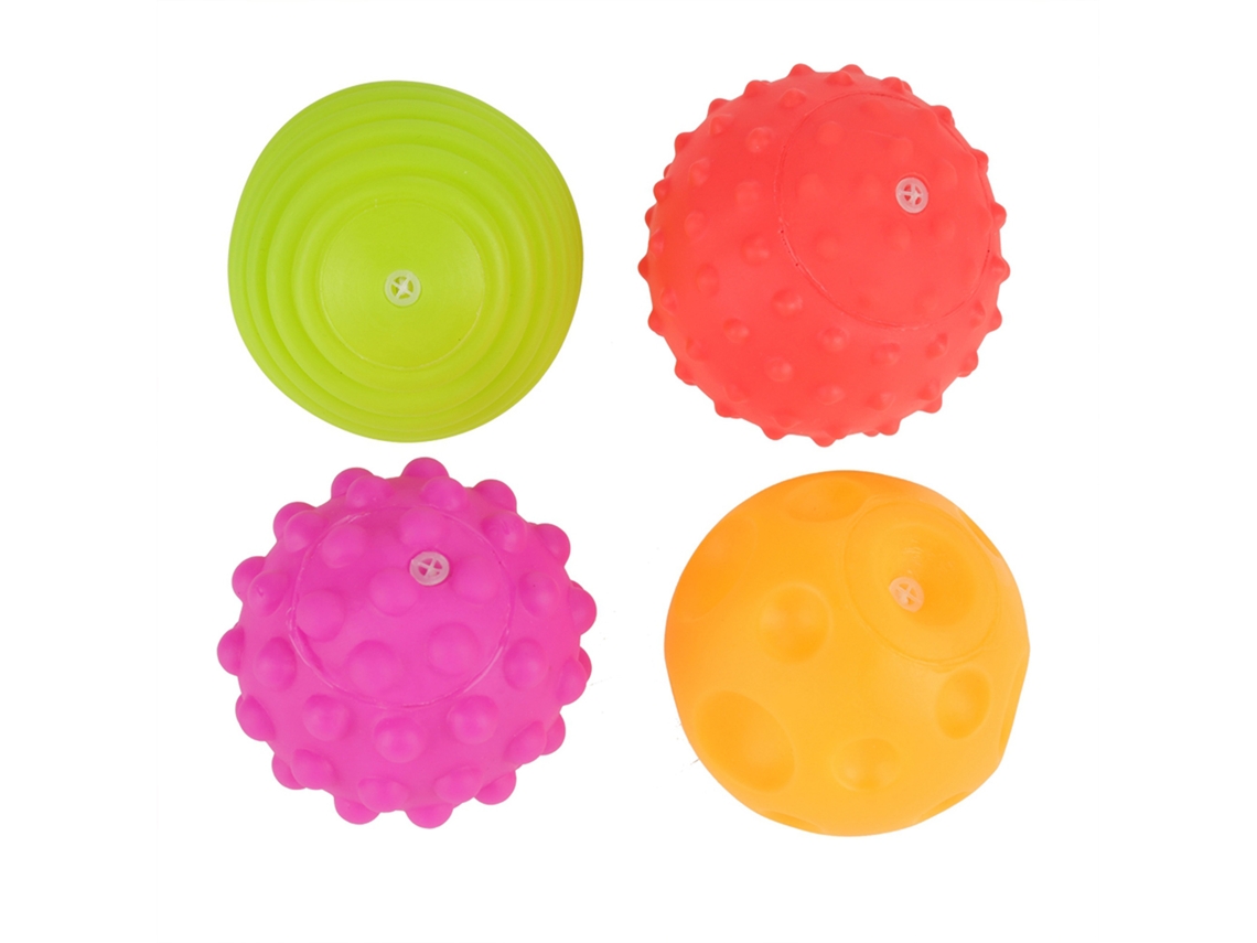 4pcs Bolas De Aperto Para Bebê Coloridas Melodia Cognição Brinquedos De Aprendizagem Precoce Para Crianças