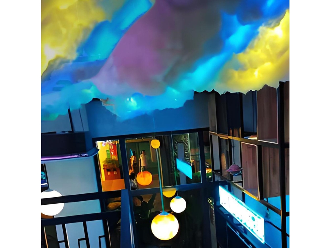 Luminária Noturna 3d Em Formato De Nuvem Algodão Com Efeitos