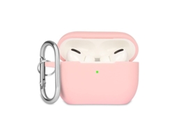 2026-funda Protectora Compatible Com O Airpods Pro 2019 De Silicone Macio Cor Rosa Com Carabineros