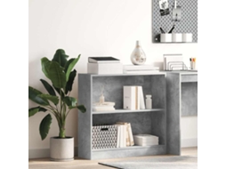Vidaxl Estante 80x24x75 Cm Contraplacado Cinzento Cimento