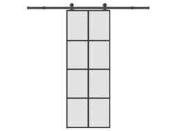 Porta de correr VIDAXL Preto Alumínio (76x205 cm)