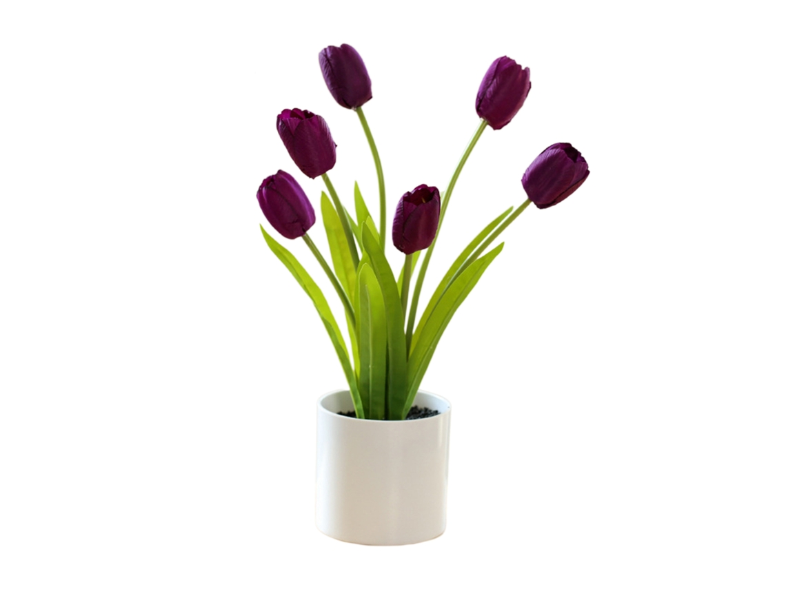 Tulipa Artificial de Seis Cabeças para Decoração de Casa, Vaso de Flores Artificiais LAXISCREED