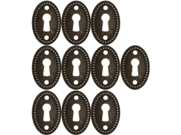 Conjunto De 10 Placas Ovais Liga Zinco Para Fechaduras, Com Design De Inspiração Vintage, Para Gavetas E Armários