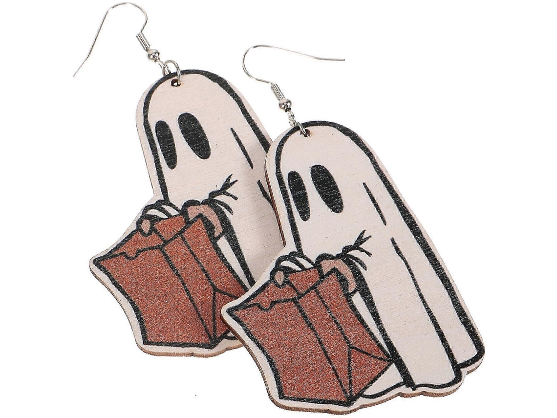 Brincos Drop Phantom Format, Joalheria Halloween, Feminino