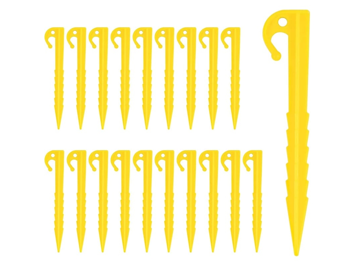 20 Estacas De Tenda De Plástico 14,5cm, Fortes, Espirais, Para Acampamento E Jardim
