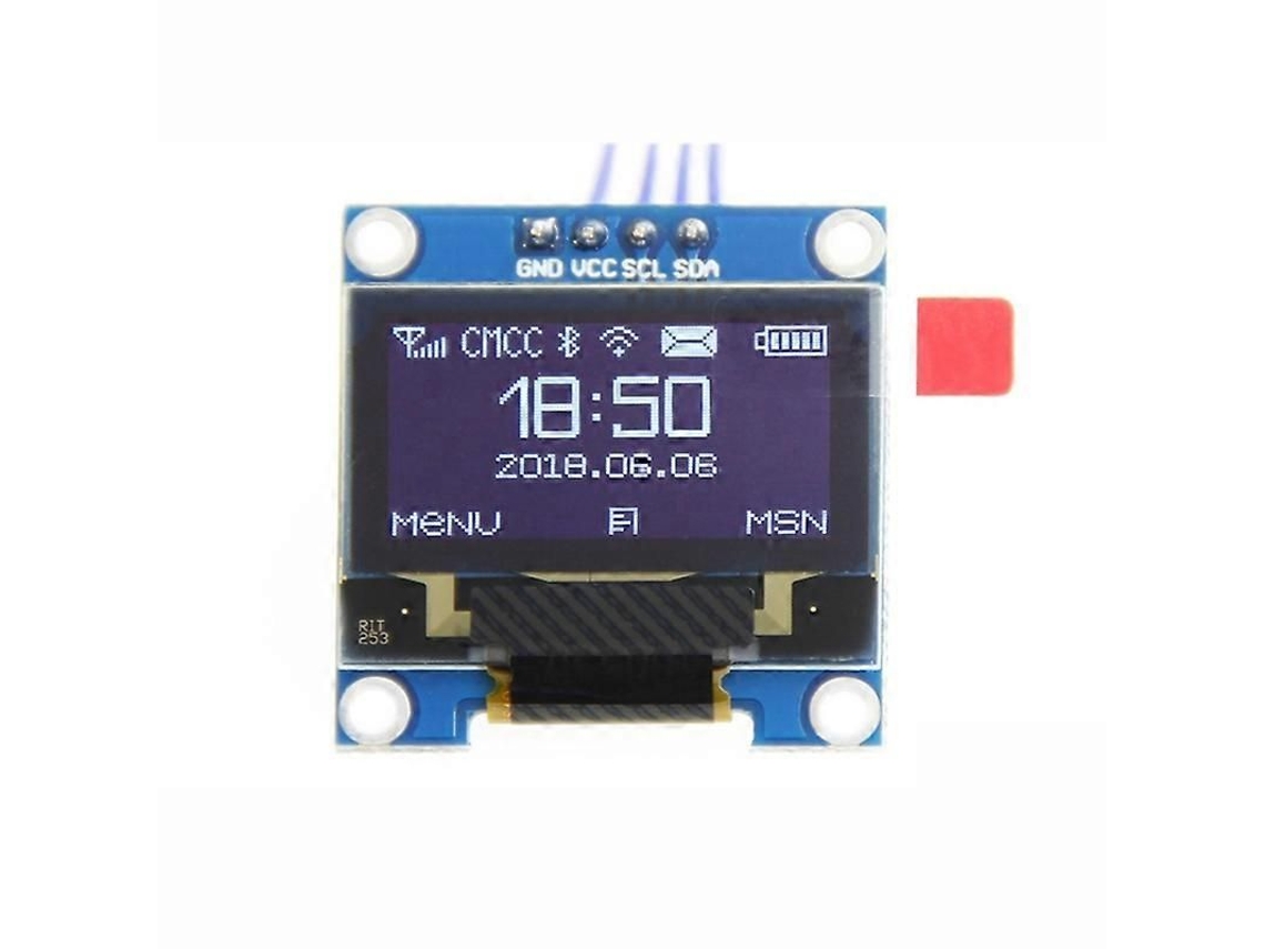 Módulo De Display Oled Lcd Led 0.96 Polegadas Iic I2c Serial Gnd 128x64 Ssd1306 Para Arduino Kit, Tela Branca