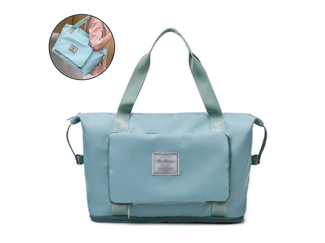 Bolsa De Viagem Grande De Nylon Expandível Mochila De Bagagem Tote Impermeável Leve Para Esportes E Viagens Verde