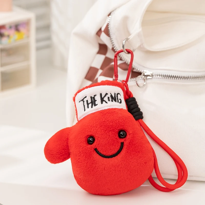 (vermelho Escuro) Chaveiro De Pelúcia Fofo Em Formato De Luva De Boxe De 12cm