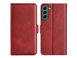 Capa De Couro Com Fecho Magnético Duplo Para Samsung Galaxy S23+ 5g