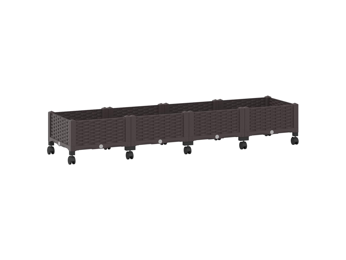 Conjunto 1 Vaso De Jardim Vidaxl Castanho Polipropileno (160 X 40 X 29 Cm)