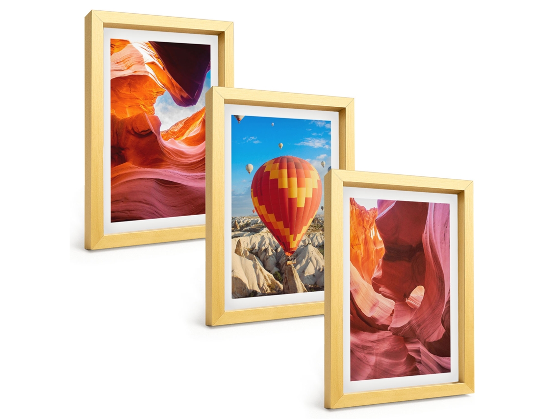 Composição De Quadros Gargantas Do Deserto, Balão Espelharte (3 Peças 20x30 Cm)