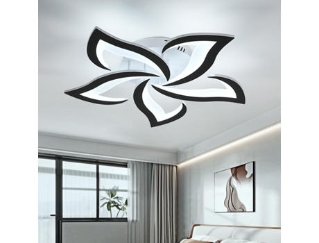 Candeeiro De Teto Acrílico Swallowtail Black Petal 6000k 600mm 60w Goeco