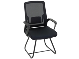 Cadeira De Escritório Preta Sem Rodas, Ergonômica, Para Espera E Conferências