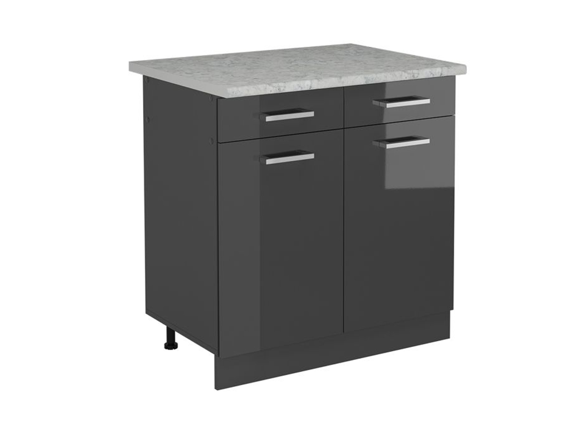 Móvel de cozinha R-Line, 80cm PT Mármore, Anthracite Alta Brilho, Anthracite, Vicco