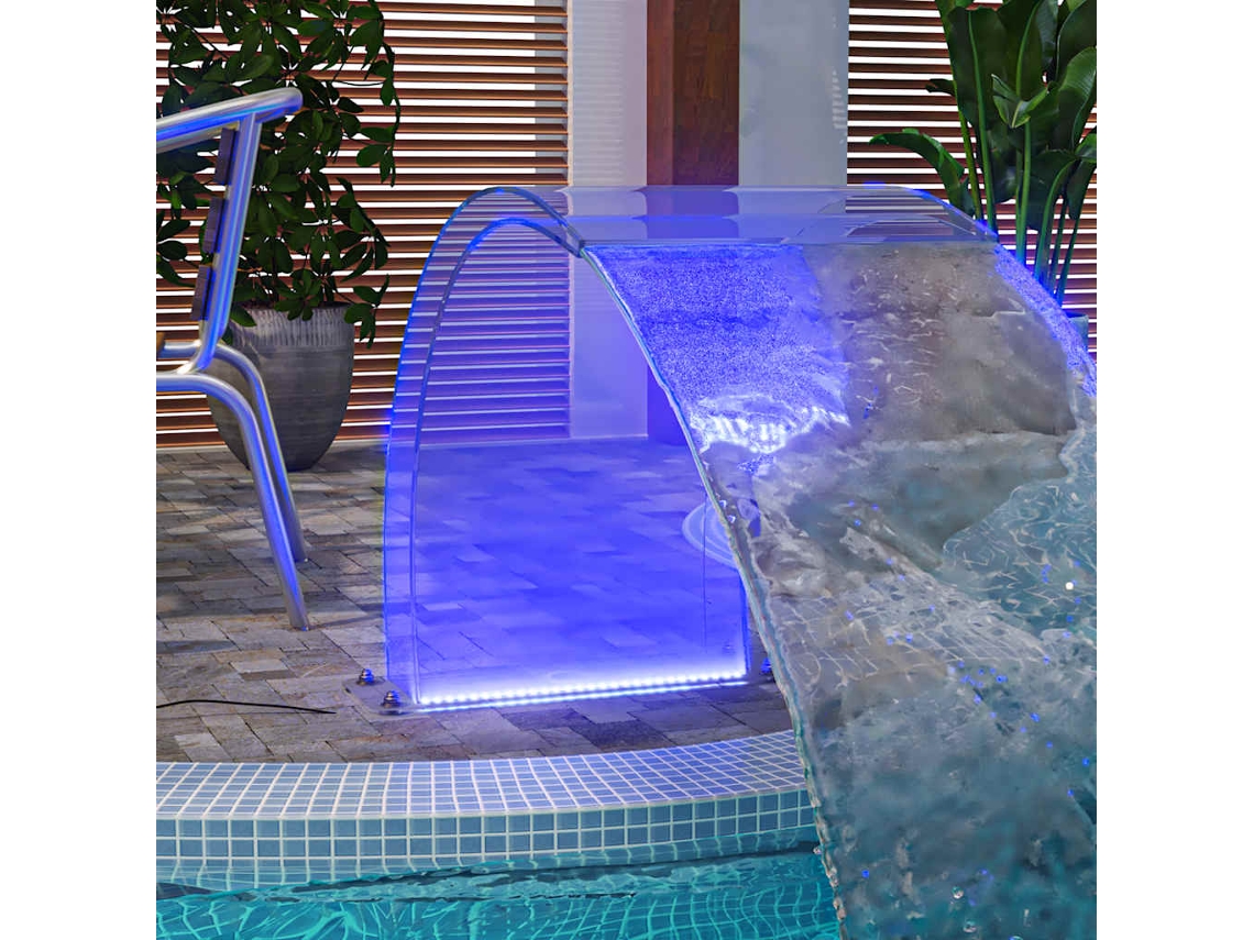 Fonte para piscina Vidaxl com luzes LED RGB, 50 cm, em acrílico.