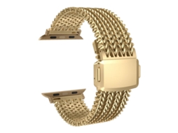 Bracelete para Apple Watch 38/40/41/42mm aço inoxidável magnético com malha dourada XIAOMOYU