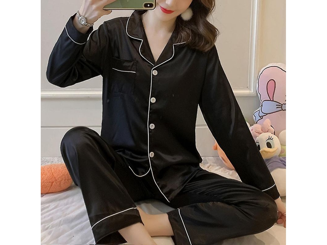 2026 conjunto de Pijamas para Mulher de Manga Longa de Poliéster